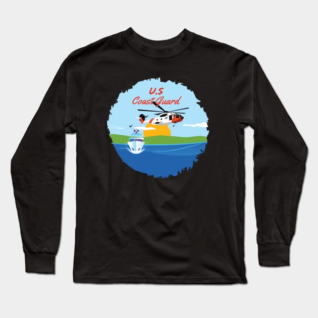 U.S Coast Guard Pelican Helicopter Long Sleeve T-Shirt by 1Nine7Nine